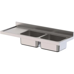 Fregadero Acero Inoxidable 2 Cubas Izquierda Fondo 600 Sin Mueble 1800x600x300h mm IS1618L2000