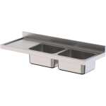 Fregadero Acero Inoxidable 2 Cubas Derecha Fondo 700 Sin Mueble 2000x700x300h mm IS1720R2000