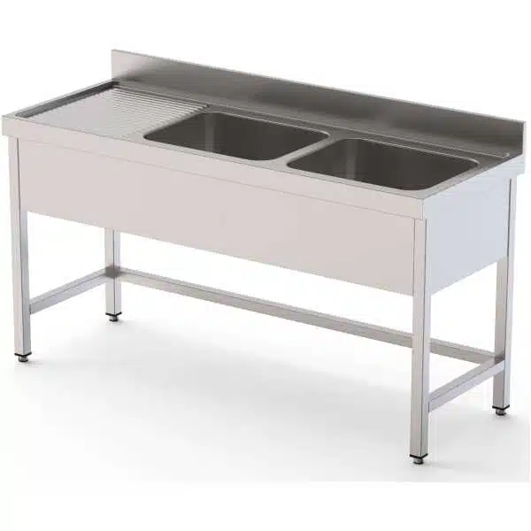 Fregadero Acero Inoxidable 1 Cuba Derecha Fondo 700 Con Mueble Sin Estante 1400x700x850h mm IS1714R10S0