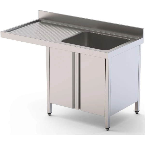 Fregadero Acero Inoxidable 1 Cuba Derecha Para Lavavajillas Fondo 700 Con Puertas 1200x700x850h mm IS1712R1DWD