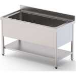 Fregadero Gran Capacidad Acero Inoxidable 1 Cuba Derecha Fondo 700 Con Mueble Con Estante 1800x700x850h mm IS1718R1HCS1