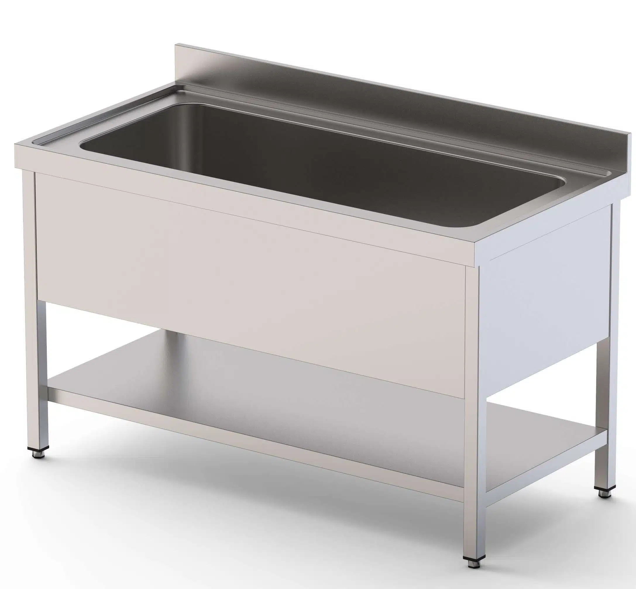 Fregadero Gran Capacidad Acero Inoxidable 1 Cuba Izquierda Fondo 700 Con Mueble Con Estante 2000x700x850h mm IS1720L1HCS1