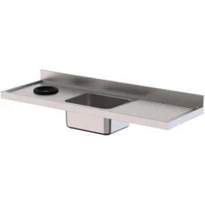 Fregadero Acero Inoxidable 1 Cuba Izquierda Con Aro Desbarazado Fondo 700 Sin Mueble 1400x700x300h mm IS1714RWH10