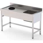 Fregadero Acero Inoxidable 1 Cuba Derecha Con Aro Desbarazado Fondo 700 Con Mueble 1400x700x850h mm IS1714LWHS0