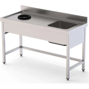 Fregadero Acero Inoxidable 1 Cuba Izquierda Con Aro Desbarazado Fondo 600 Con Mueble 1800x600x850h mm IS1618RWHS0
