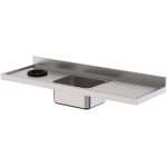 Fregadero Acero Inoxidable 1 Cuba Derecha Con Aro Desbarazado Fondo 700 Sin Mueble Para Lavavajillas 1800x700x250h mm IS1718LWH10