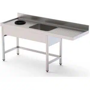 Fregadero Acero Inoxidable 1 Cuba Derecha Con Aro Desbarazado Fondo 700 Con Mueble Para Lavavajillas 1800x700x850h mm IS1718LWHDW