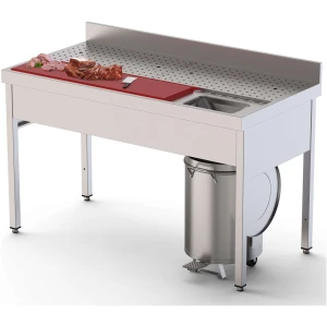 Mesa Preparación de Alimentos Acero Inoxidable Fondo 700 Con Mueble 1400x700x850h mm IS1714FPFS0