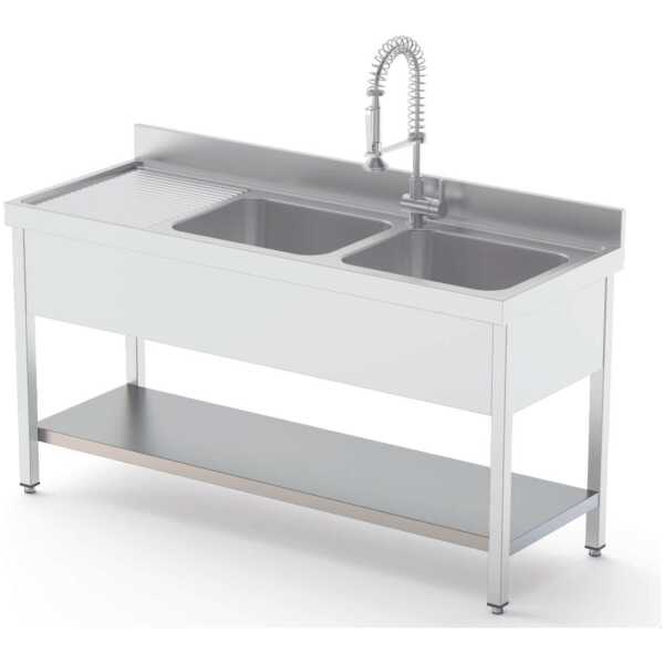 Estante Acero Inoxidable Para Fregadero Fondo 700 Longitud de Mesa 700 mm ISA700700AS