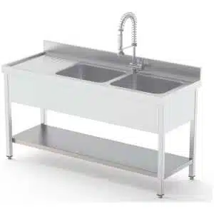 Estante Acero Inoxidable Para Fregadero Fondo 700 Longitud de Mesa 1000 mm ISA701000AS