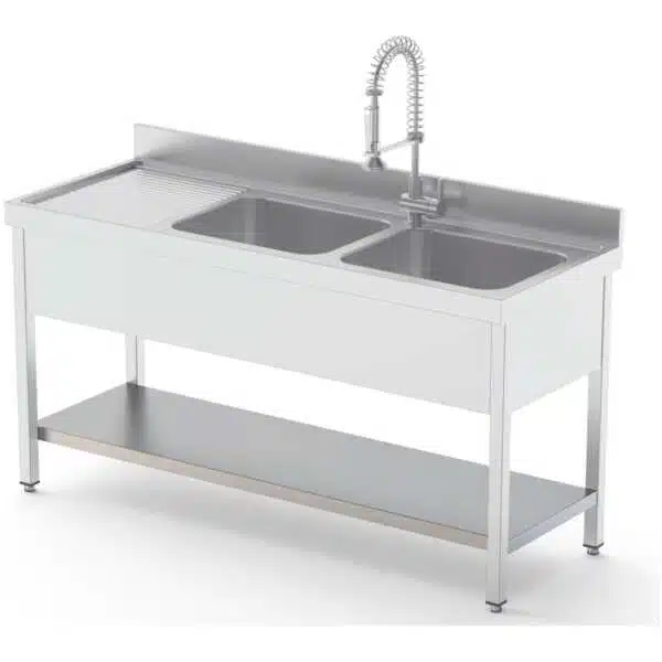 Estante Acero Inoxidable Para Fregadero Fondo 700 Longitud de Mesa 1200 mm ISA701200AS