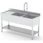 Estante Acero Inoxidable Para Fregadero Fondo 700 Longitud de Mesa 2200 mm ISA702200AS