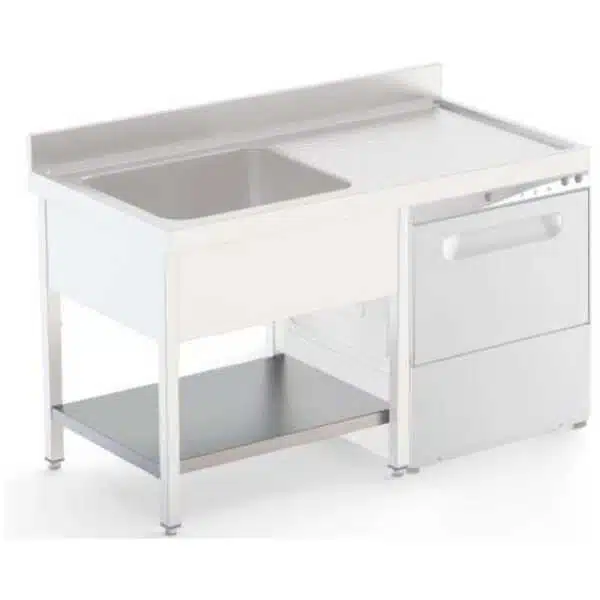 Estante Acero Inoxidable Para Mueble Lavavajillas Fondo 700 Longitud de Mesa 1200 mm ISA7012DWAS