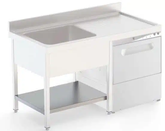 Estante Acero Inoxidable Para Mueble Lavavajillas Fondo 700 Longitud de Mesa 1200 mm ISA7012DWAS