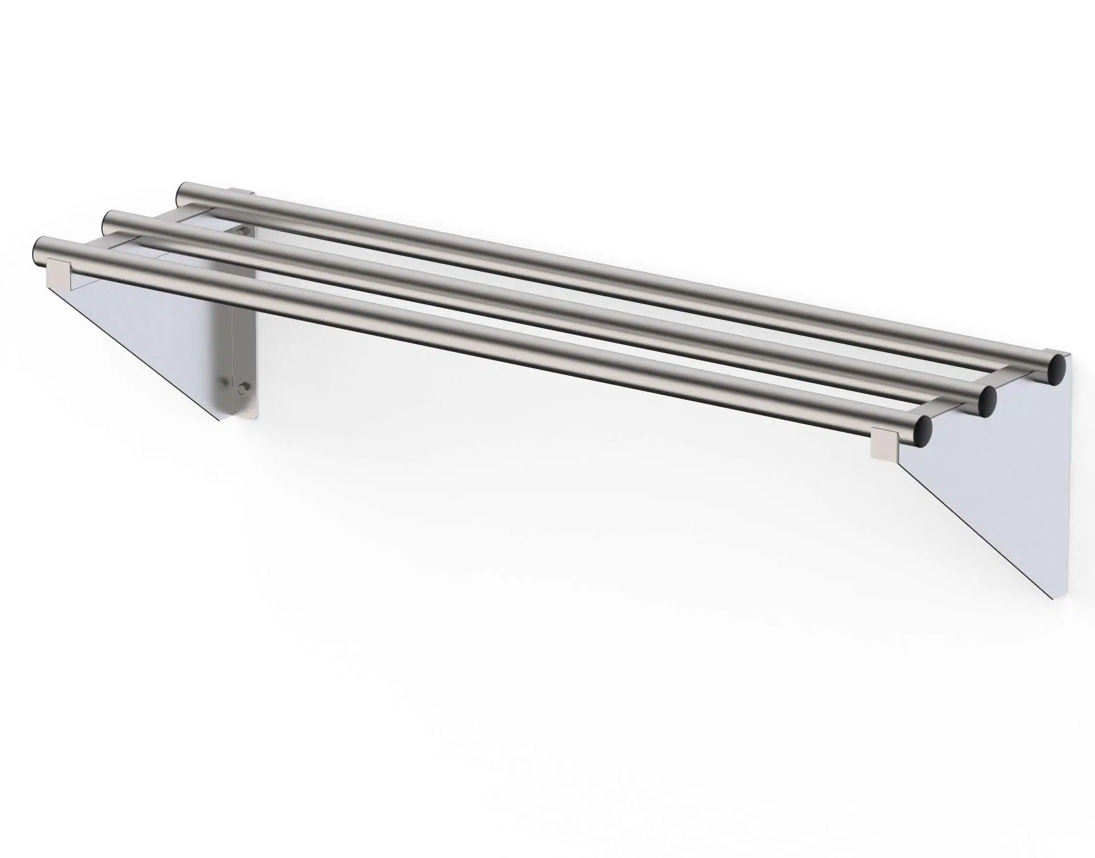 Estantería Mural Acero Inoxidable Tubo Redondo Fondo 300 de 1200x300x200h mm WMS21230200