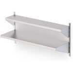 Estantería Mural Acero Inoxidable Con Estante Liso Para Cremallera Mural Fondo 400 1400x400 mm AWSFS140400