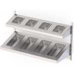 Estantería Mural Acero Inoxidable Con Estante Inclinado Cubeta GN Para Cremallera Mural Fondo 400 1000x400 mm AWSSS100400. -3