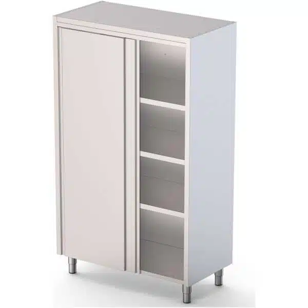 Armario de Pie Acero Inoxidable Con 2 Puertas Correderas 1200x600x2000h mm FC1260200SD