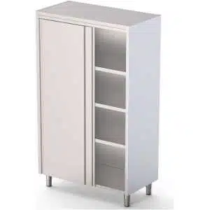 Armario de Pie Acero Inoxidable Con 2 Puertas Correderas 1600x600x2000h mm FC1660200SD