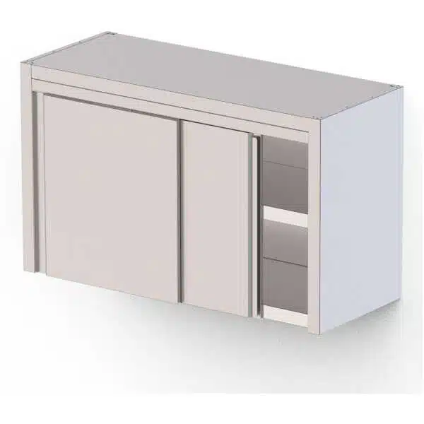 Armario Mural Acero Inoxidable Con 2 Puertas Correderas 1000x400x600h mm WMC100460SD