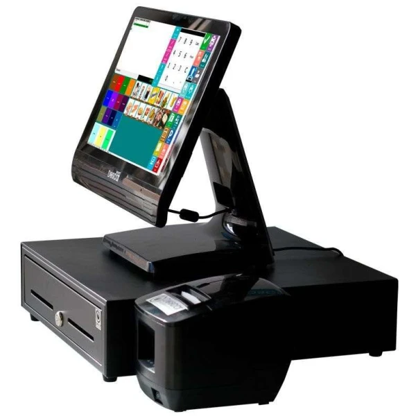 Sistema TPV Compacto Táctil resistiva: TPV Compacto+Cajón Portamonedas+Impresora de Tickets 80mm Versión Completa  Comercio MC90+80C-C (4GB y 64 SSD)