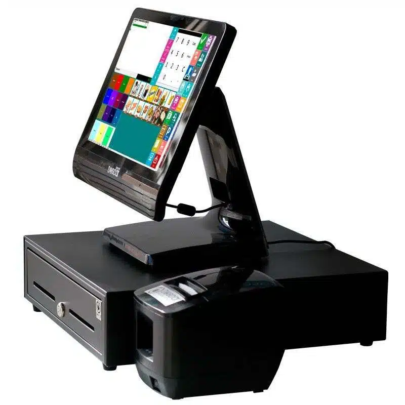 Sistema TPV Compacto Táctil resistiva: TPV Compacto+Cajón Portamonedas+Impresora de Tickets 80mm Versión Completa  Comercio MC90+80C-C (4GB y 64 SSD)