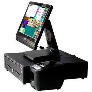 Sistema TPV Compacto Táctil resistiva: TPV Compacto+Cajón Portamonedas+Impresora de Tickets 58mm Versión Básica Hostelería MC90+58B-H (4GB y 64 SSD)