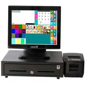 Sistema TPV Compacto Táctil capacitiva: TPV Compacto+Cajón Portamonedas+Impresora de Tickets 58mm Versión Básica Comercio MC20058B-C