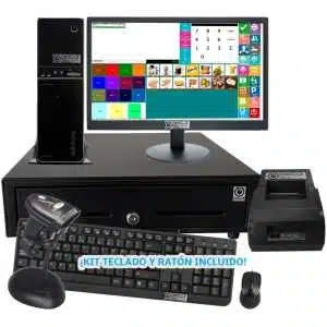 Sistema TPV Modular NO Táctil: TPV Modular+Cajón Portamonedas+Impresora de Tickets 58mm +Teclado+Ratón Versión Básica Comercio MC5058B-C