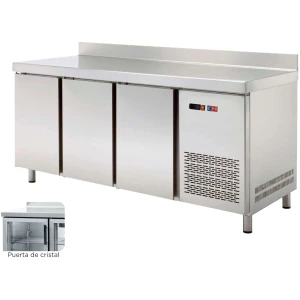 Mesa Snack Refrigerada 4 puertas CRISTAL  Fondo 600 de 2542 x600 x850h mm CORDOBA MRCH-250V