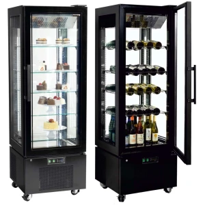 Armario Refrigerado Ventilado Total 4 Caras de Cristal  con 5 estantes 650X650X1950h mm Línea VIBORG UPD400-C
