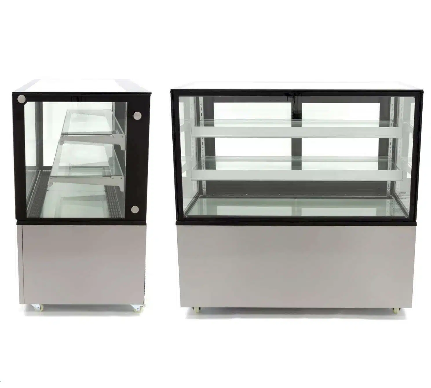 Vitrina Mostrador Refrigerada Ventilada Total Cristal Recto con 2 estantes de cristal 915X675X1235h mm Línea Pekín XC900Z