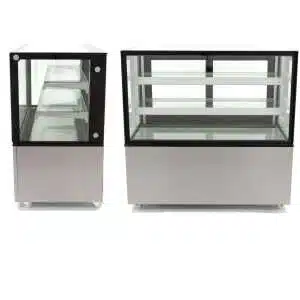 Vitrina Mostrador Refrigerada Ventilada Total Cristal Recto con 2 estantes de cristal 1215X675X1235h mm Línea Pekín XC1200Z