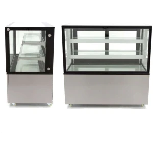 Vitrina Mostrador Refrigerada Ventilada Total Cristal Recto con 2 estantes de cristal 1515X675X1235h mm Línea Pekín XC1500Z