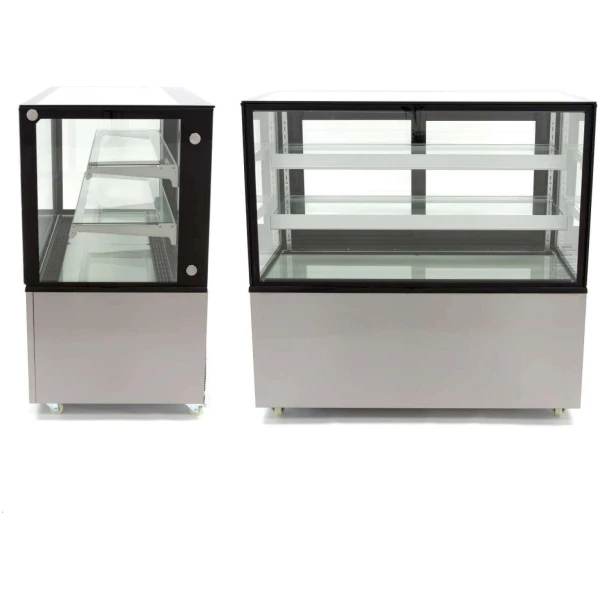 Vitrina Mostrador Refrigerada Ventilada Total Cristal Recto con 2 estantes de cristal 1515X675X1235h mm Línea Pekín XC1500Z