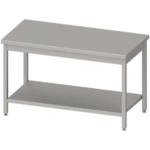 Mesa Central acero inoxidable AISI 201 con estante 1500x600x850 mm MC156 Línea Varsovia (950106150)