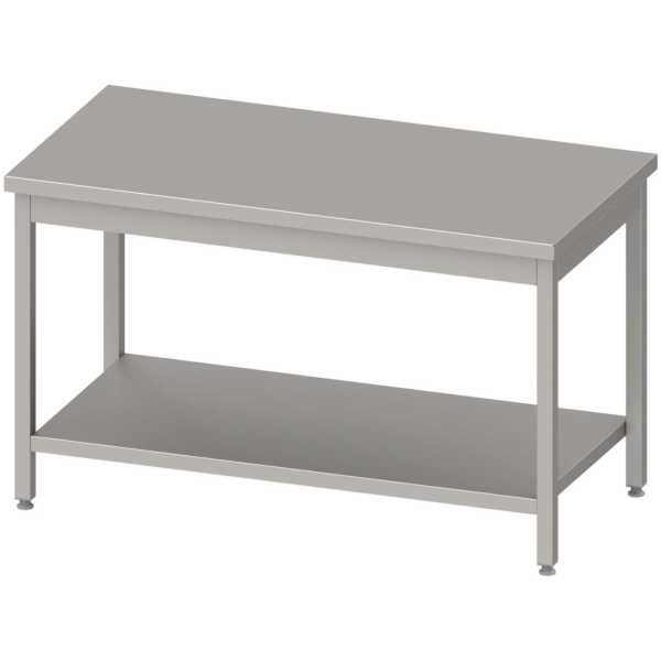 Mesa Central Baja acero inoxidable AISI 201 con estante 1500x700x600 mm MB157 Línea Varsovia (954257150)