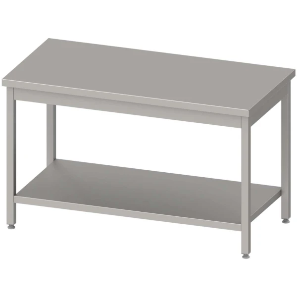 Mesa Central Baja acero inoxidable AISI 201 con estante 1500x700x600 mm MB157 Línea Varsovia (954257150)