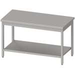 Mesa Central Baja acero inoxidable AISI 201 con estante 2000x700x600 mm MB207 Línea Varsovia (954257200)