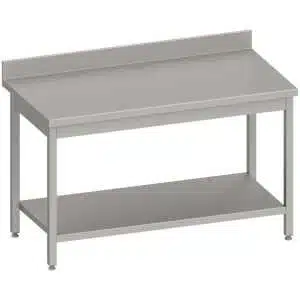 Mesa Mural acero inoxidable AISI 201 con estante 1000x700x850 mm MM107 Línea Varsovia (950047100)