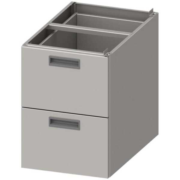 Módulo dos cajones acero inoxidable AISI 201 386x490x540 mm para mesas fondo 600 mm MCA602 Línea Varsovia
