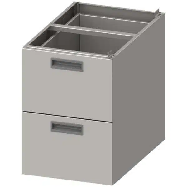 Módulo de dos cajones acero inoxidable AISI 201 386x590x540 mm para mesas fondo 700 mm MCA702 Línea Varsovia