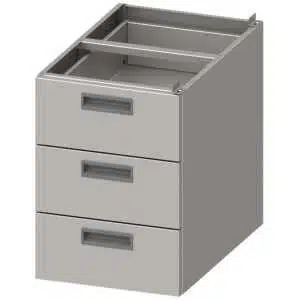 Módulo de tres cajones acero inoxidable AISI 201 386x590x540 mm para mesas fondo 700 mm MCA703 Línea Varsovia (952325043)