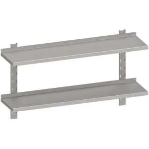 Estante de pared Doble acero inoxidable AISI 201 1200x300x660 mm ED123 Línea Varsovia (951773120)
