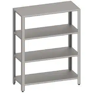 Estantería de Pie acero inoxidable AISI 201 con 4 estantes 1200x500x1800 mm ES125 Línea Varsovia (951885120)