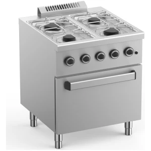 Cocina a Gas 4 Fuegos con Horno Eléctrico Ventilado GN1/1 Fondo 700 ELFU77FVE START LINE