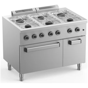 Cocina a Gas 6 Fuegos con Horno Eléctrico Ventilado GN1/1 Fondo 700 ELFU711FVE START LINE