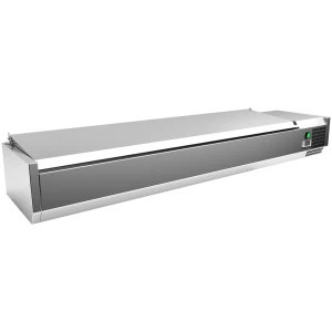 Vitrina 8 cubetas GN1/3 con TAPA de 1800 x395 x270h mm PEKIN VRX1800380SL