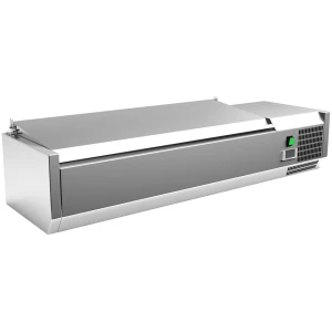 Vitrina 5 cubetas GN1/4 con TAPA de 1200 x335 x270h mm PEKIN VRX1200330SL