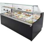 Vitrina Refrigerada Pastelería de 2 metros Fondo 973 mm Frío Estático - Exposición Inoxidable - 2 Estantes Línea CORDOBA VRE-200-P